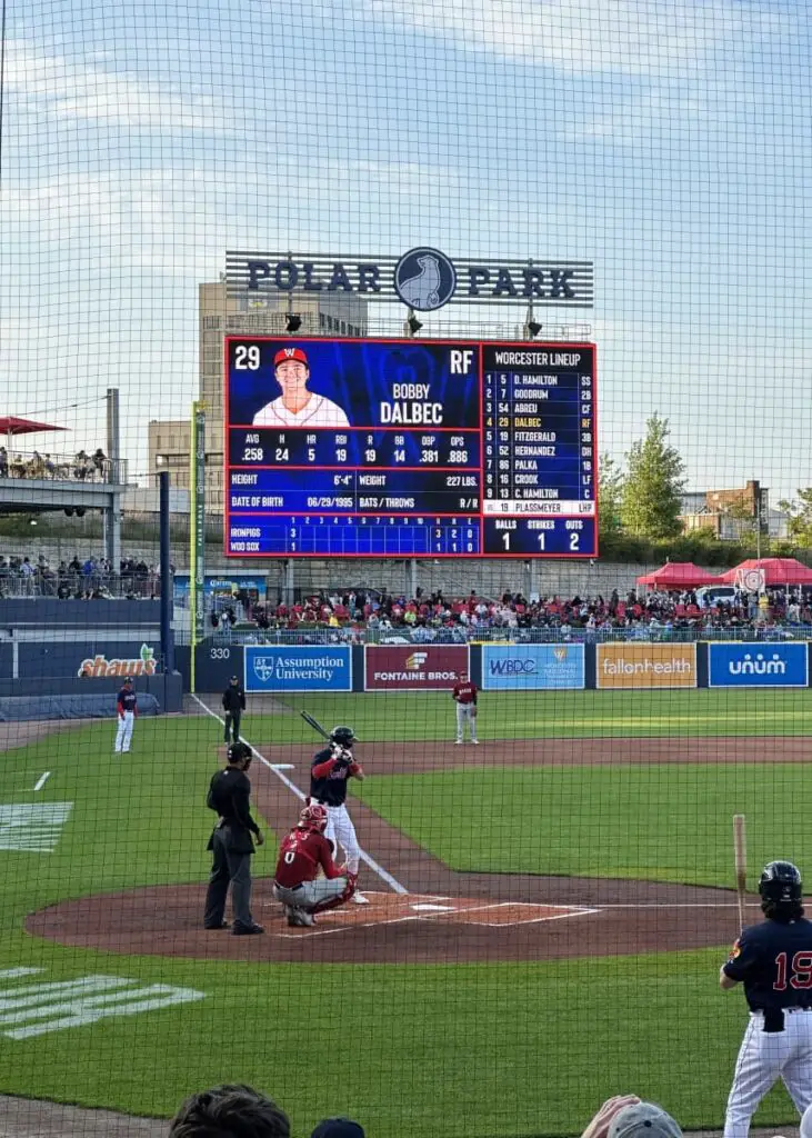 Bobby Dalbec batting at Polar Park