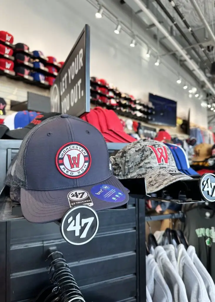 hats in Woosox team store